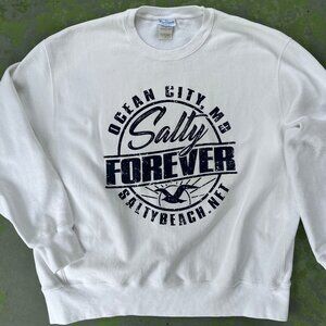 Men's CHAMPION Ocean City MD Forever Salty Beach Sweatshirt Sz 2XL Reverse Weave